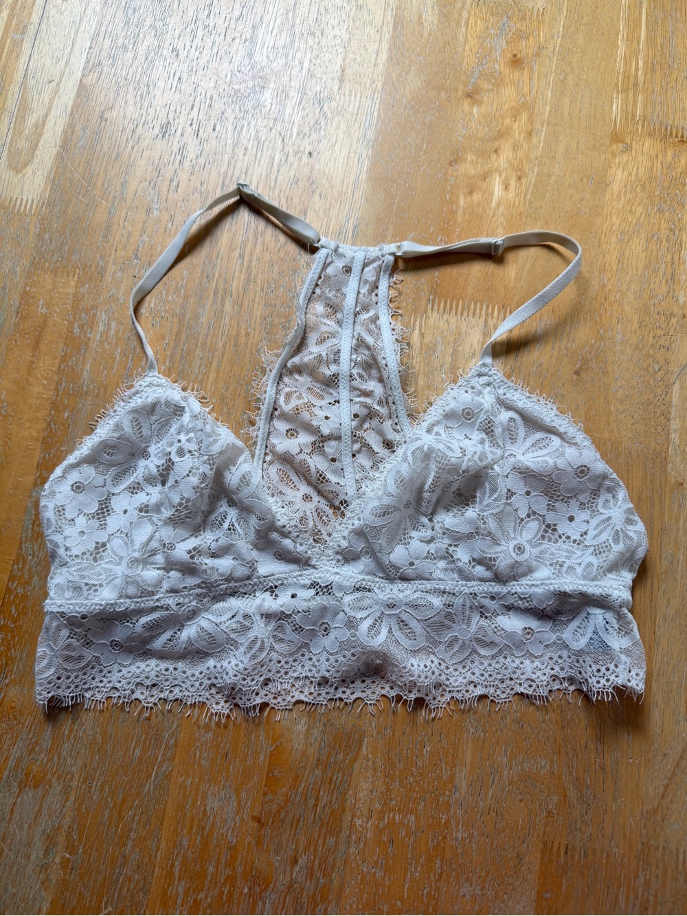Aerie White Lace Racerback Bralette